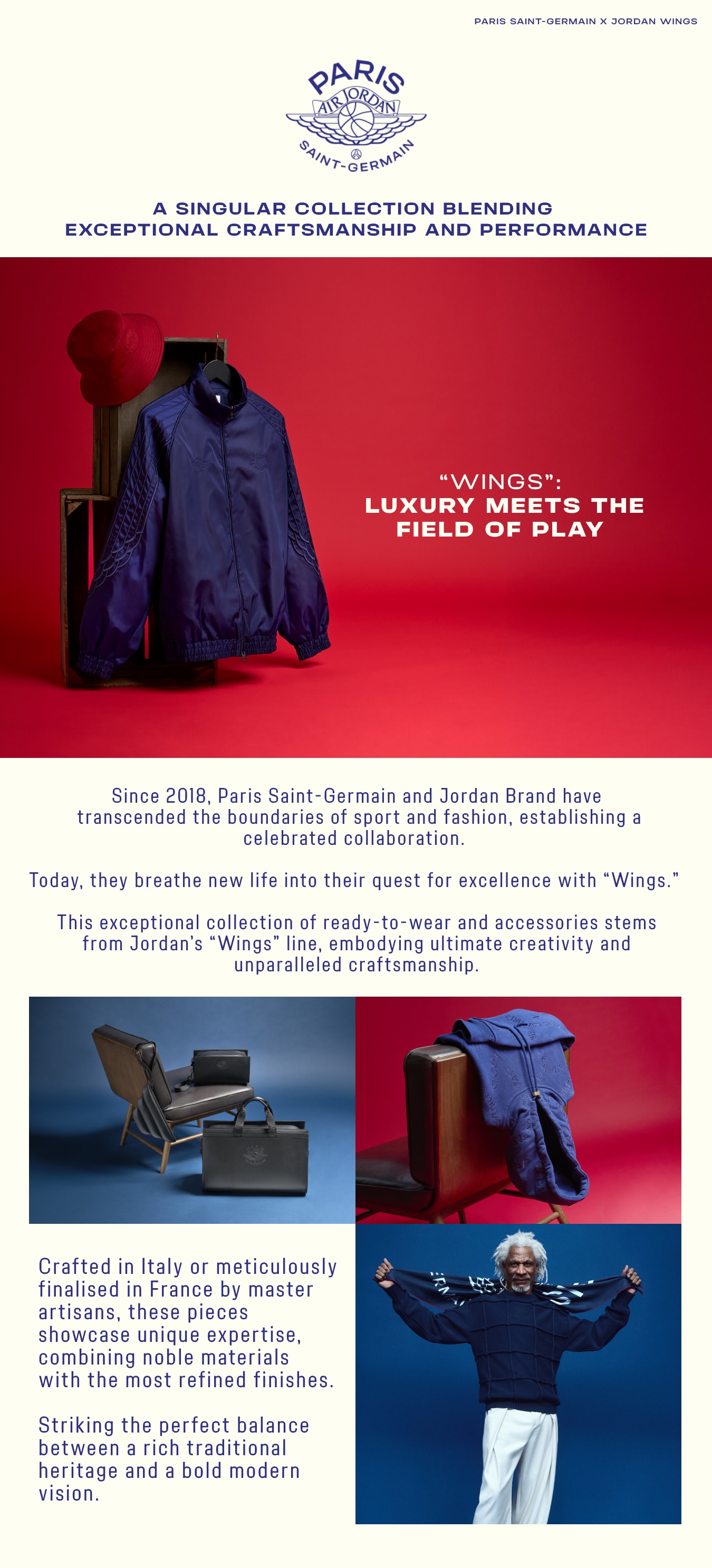 PSG x Jordan Wings Blend Cashmere Track Pants - Blue Void